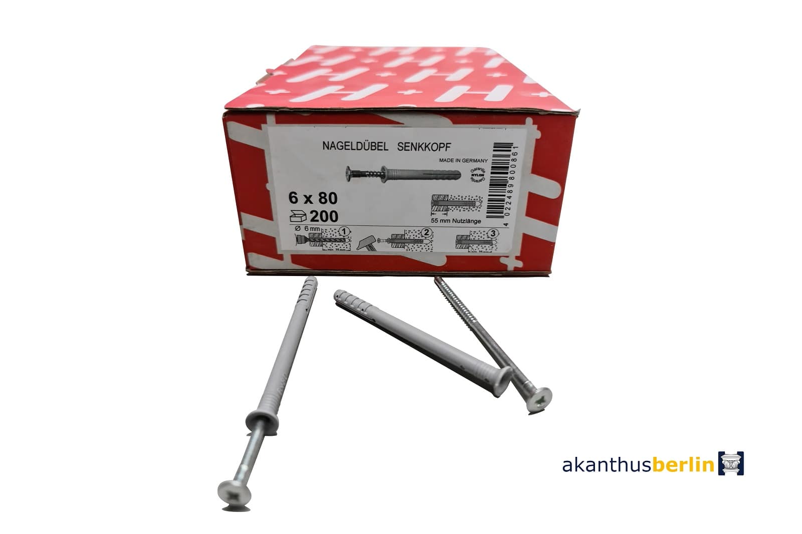 Nageldübel mit Senkkopf 6 x 80mm | 200 Stk