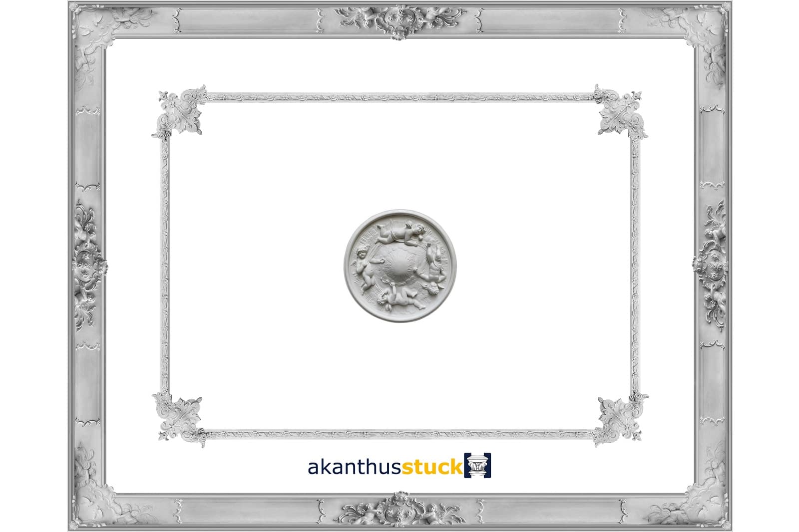 Stuckdecke Gründerzeit Neobarock Putten verziert DS-49